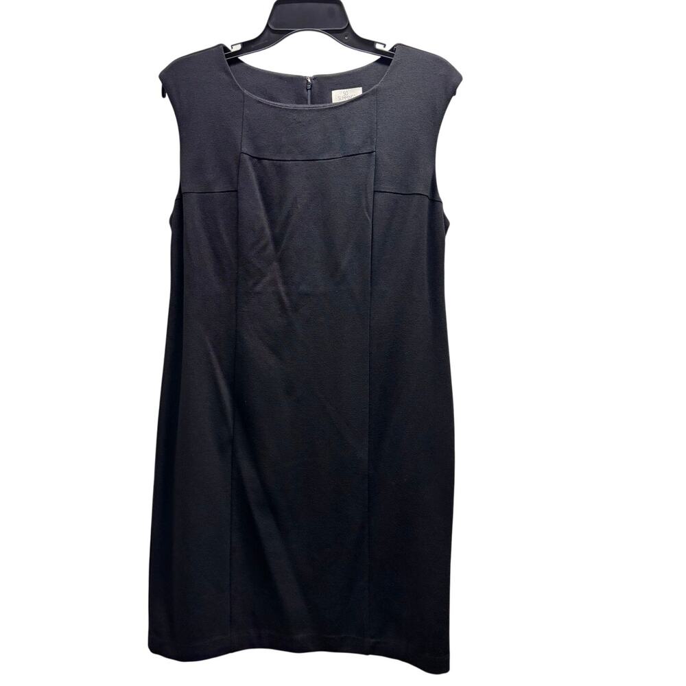 Chico's So Slimming Size 1 (M) Black Sleeveless Ponte Knit Sheath Jackie Dress